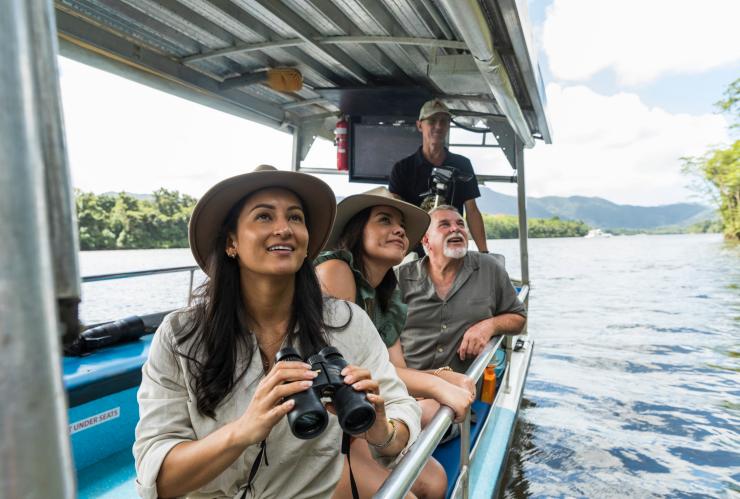 Visitors enjoying a wildlife cruise down the Daintree River with FNQ Nature Tours, Daintree River, Queensland © Tourism Tropical North Queensland